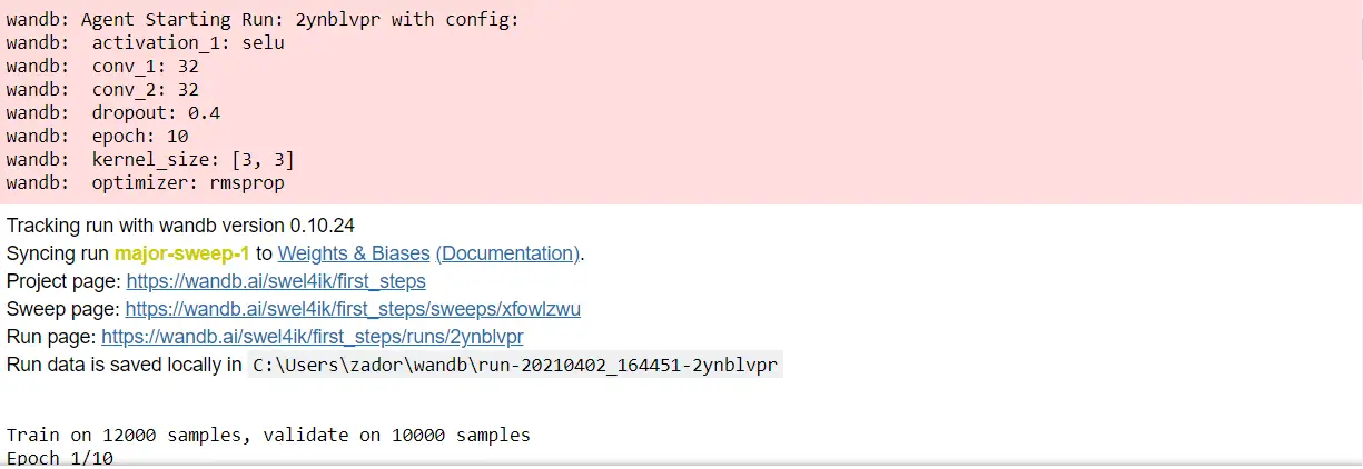 Data science experiments management with Weights & Biases platform
